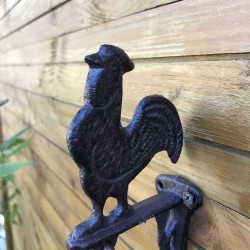 Gietijzeren deurbel voor tuinpoort met haanmotief