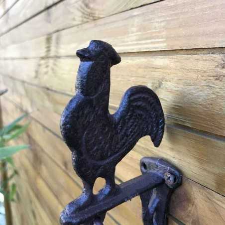 Gietijzeren deurbel voor tuinpoort met haanmotief
