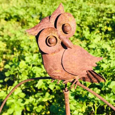 Decoratieve tuinprikker, metalen uil schommelarm