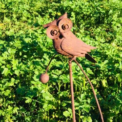 Decoratieve tuinprikker, metalen uil schommelarm