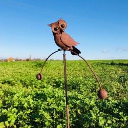Decoratieve tuinprikker, metalen uil schommelarm