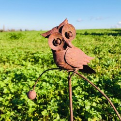 Decoratieve tuinprikker, metalen uil schommelarm