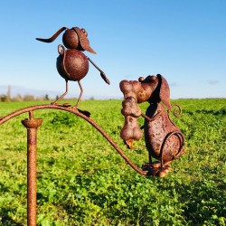 Decoratieve tuinpin, ijzeren tuimelaar met hondenmotieven