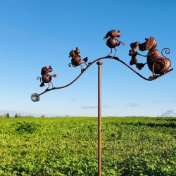 Decoratieve tuinpin, ijzeren tuimelaar met hondenmotieven