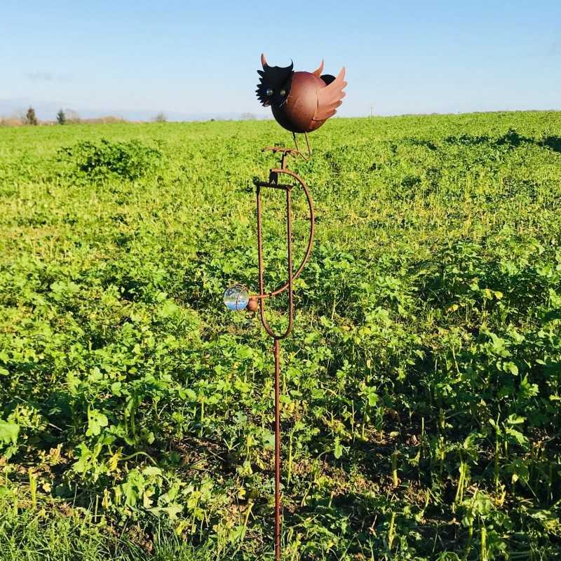 Decoratieve tuinbalans van ijzer met uilenmotief