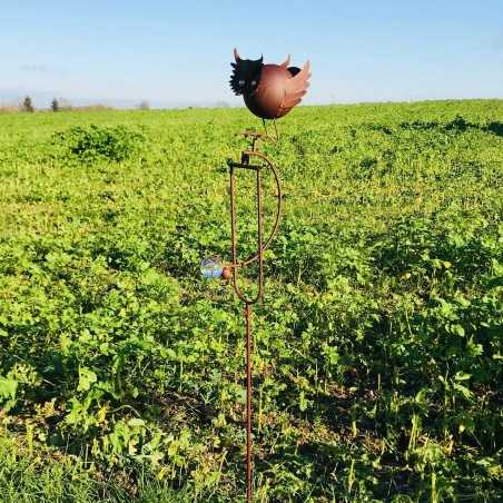 Decoratieve tuinbalans van ijzer met uilenmotief