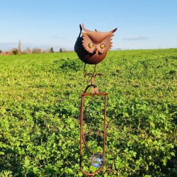 Decoratieve tuinbalans van ijzer met uilenmotief