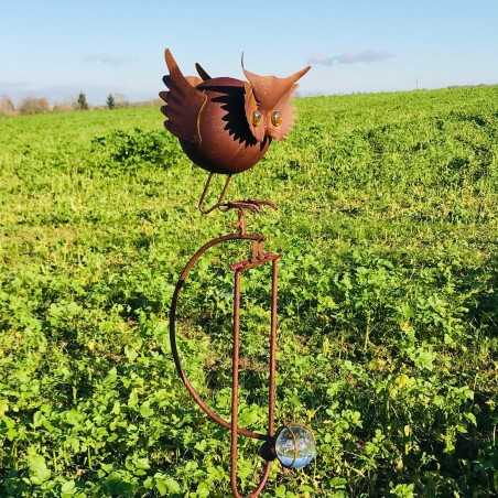 Decoratieve tuinbalans van ijzer met uilenmotief