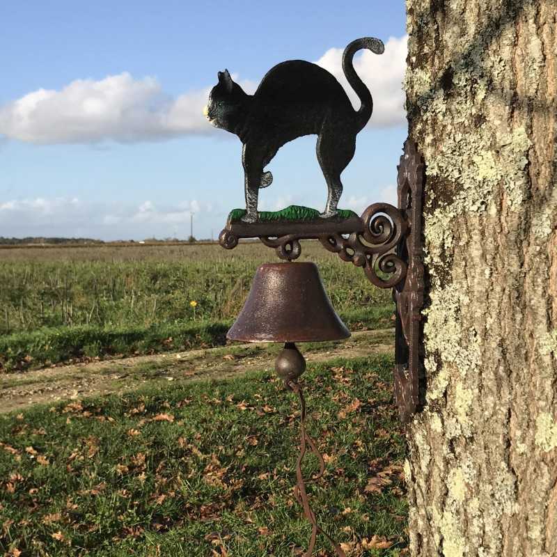 Grande Campana De Puerta Hierro Fundido H 45cm motivo Gato negro 54,90 € LEZARD DU JARDIN