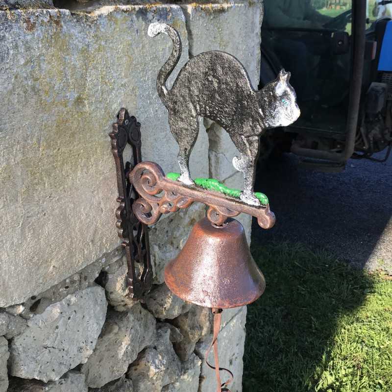 Grande Campana De Puerta Hierro Fundido H 45cm motivo Gato negro 54,90 € LEZARD DU JARDIN