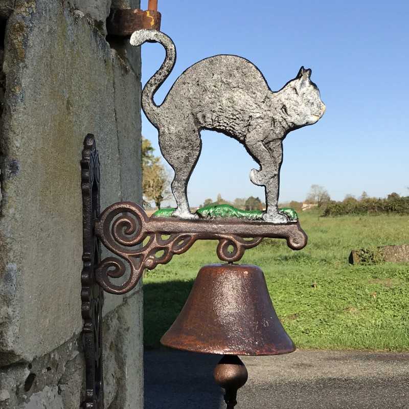 Grande Campana De Puerta Hierro Fundido H 45cm motivo Gato negro 54,90 € LEZARD DU JARDIN