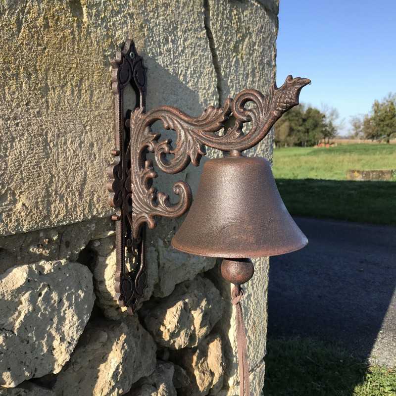 Grote Gietijzeren Deurbel H 34cm Arabeske Motief