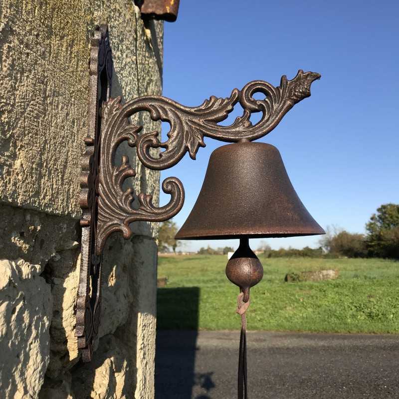 Grote Gietijzeren Deurbel H 34cm Arabeske Motief