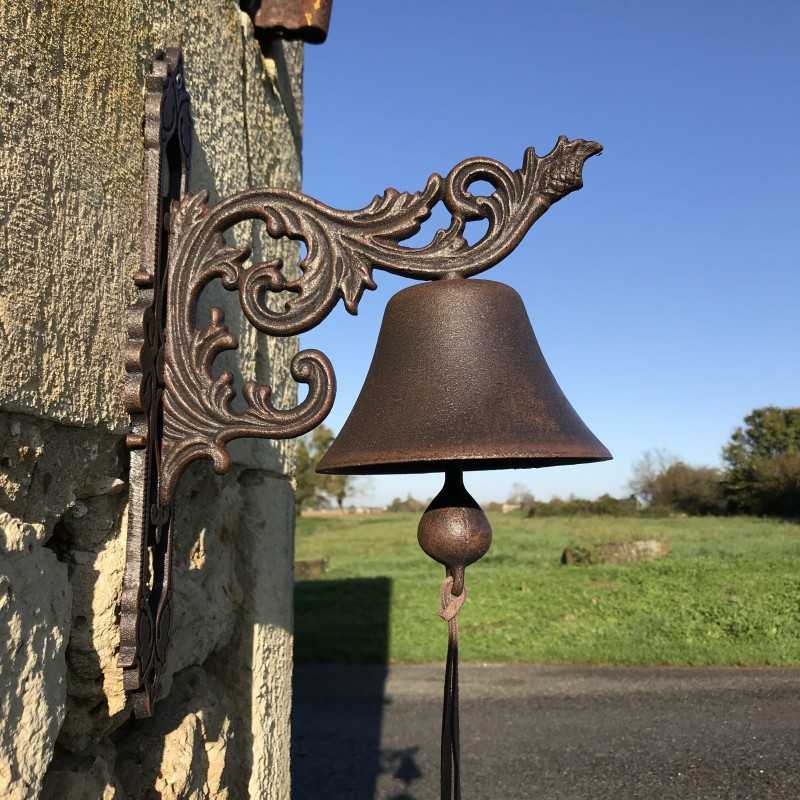 Grote Gietijzeren Deurbel H 34cm Arabeske Motief