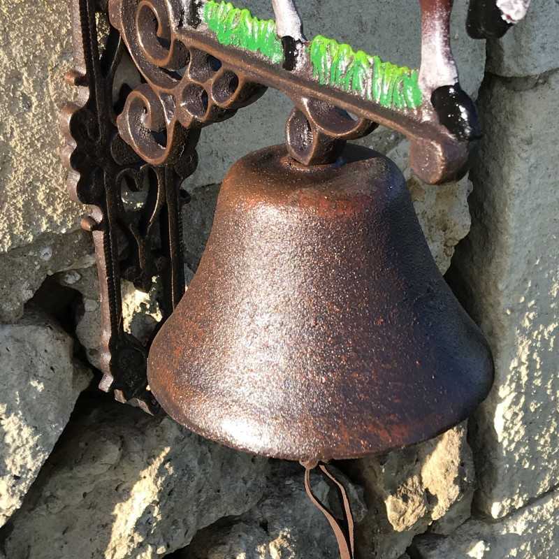 Grote Gietijzeren Deurbel H 45cm met Paardenmotief