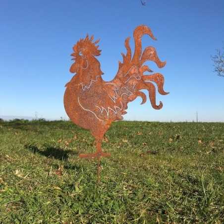 Grote Metalen Haan Silhouet voor Tuindecoratie