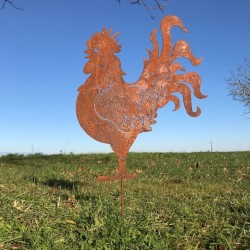 Grote Metalen Haan Silhouet voor Tuindecoratie