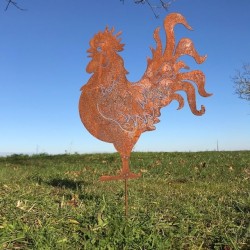 Grote Metalen Haan Silhouet voor Tuindecoratie