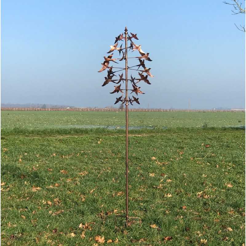 Metalen Tuinwindmolen Decoratieve Tuinwindmolen met Zwaluwwandeling Volledige Weergave