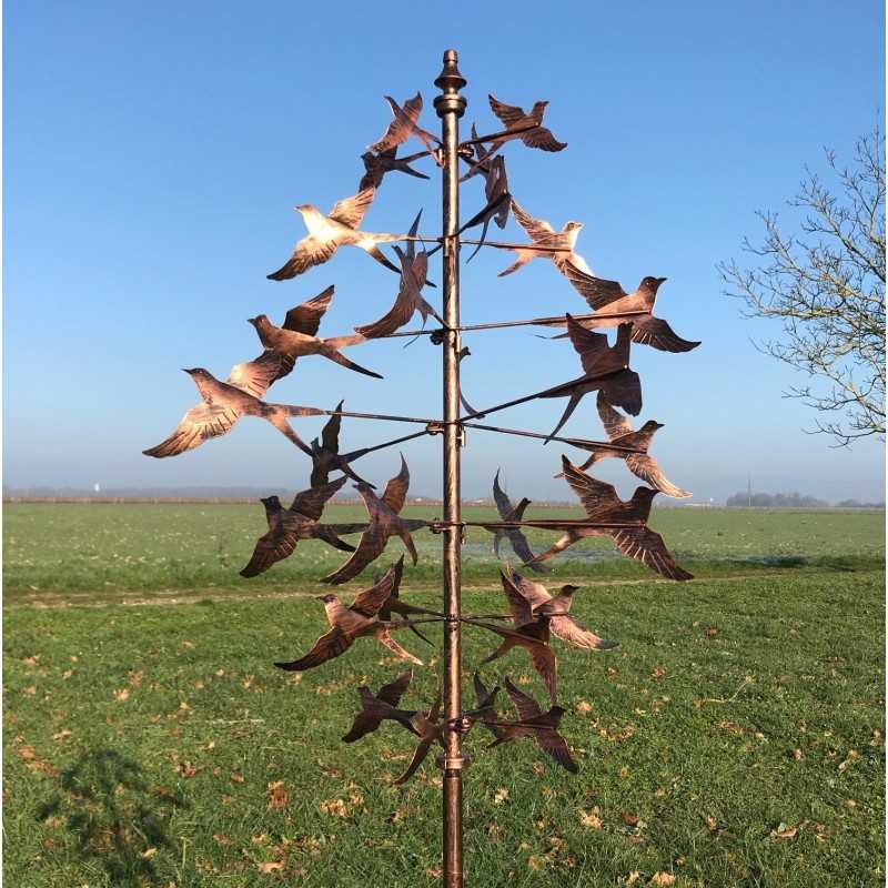 Metalen Tuinwindmolen Decoratieve Tuinwindmolen met Zwaluwwand 179,00 € LEZARD DU JARDIN