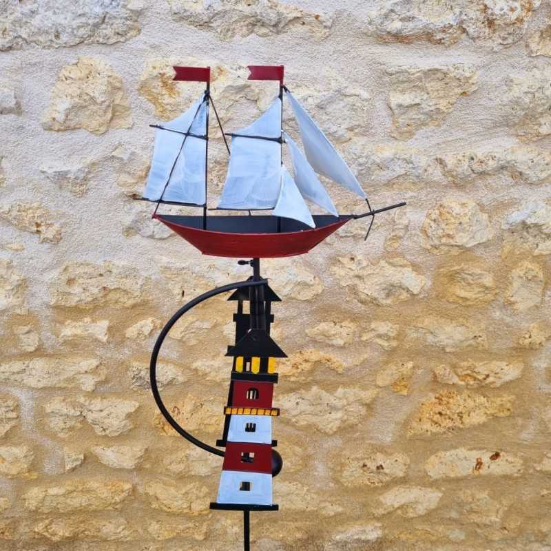 Maritieme decoratieve tuinbalans van metaal, vooraanzicht