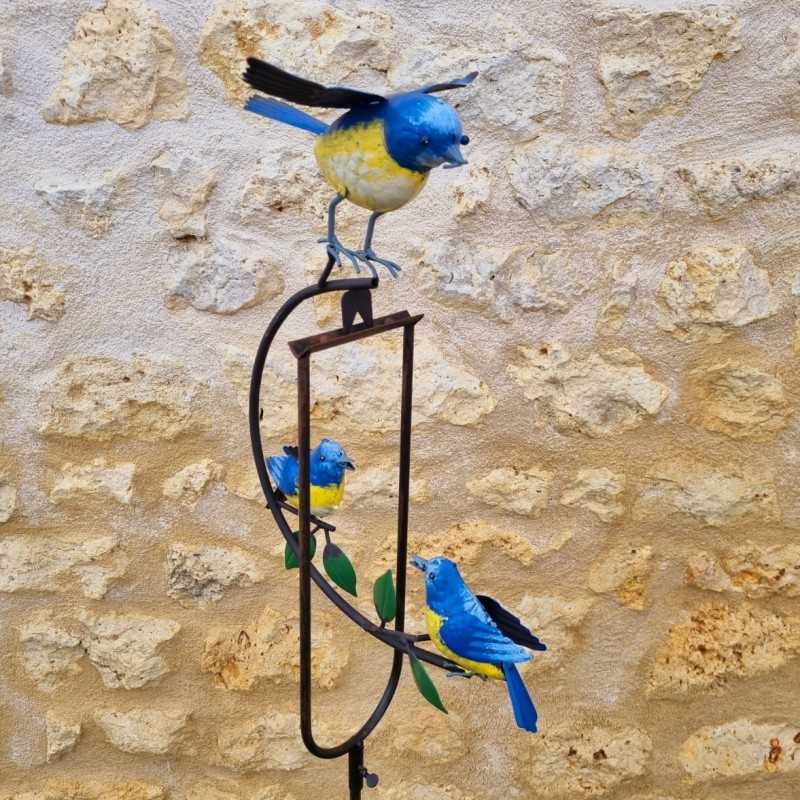 Mobiele Tuinbalans van Metaal Motief Pimpelmees Hoogte 130 cm