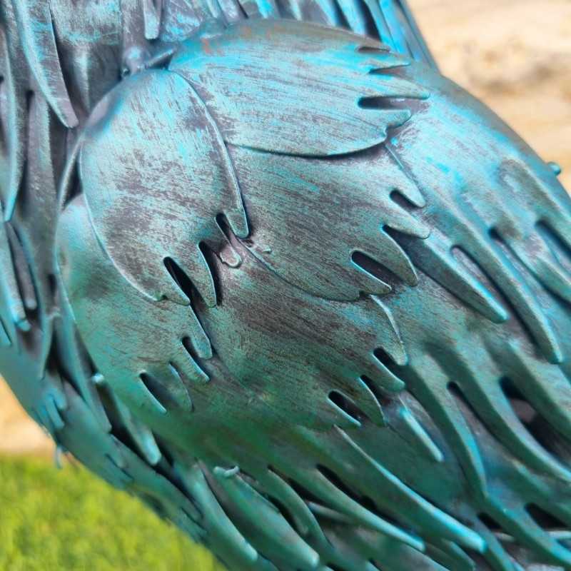 Zeer kleurrijke metalen haan H57cm