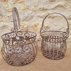Bordeaux beige metalen mand