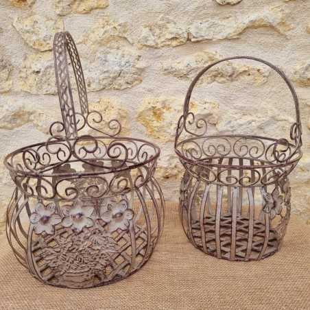 Bordeaux beige metalen mand