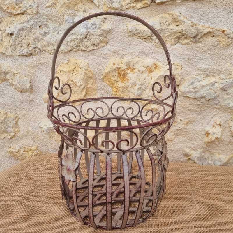 Bordeaux beige metalen mand