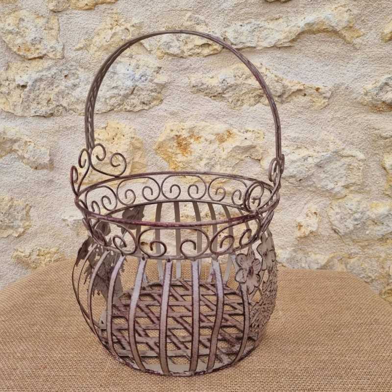 Bordeaux beige metalen mand