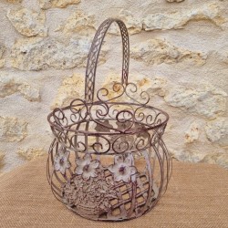Bordeaux beige metalen mand