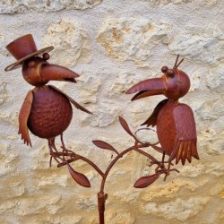 Pluviómetro decorativo motivo cuervos color óxido 127 cm 39,90 € LEZARD DU JARDIN