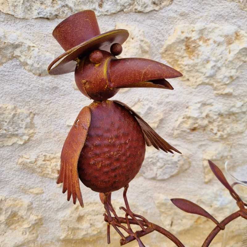 Pluviómetro decorativo motivo cuervos color óxido 127 cm 39,90 € LEZARD DU JARDIN