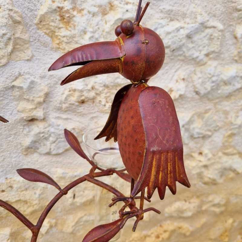 Pluviómetro decorativo motivo cuervos color óxido 127 cm 39,90 € LEZARD DU JARDIN