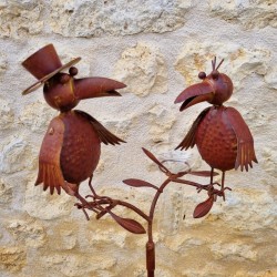 Pluviómetro decorativo motivo cuervos color óxido 127 cm 39,90 € LEZARD DU JARDIN