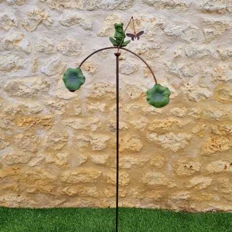 Tuinbalans met gietijzeren kikker