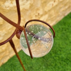 Balansgewicht, ronde metalen tuinpin met uil