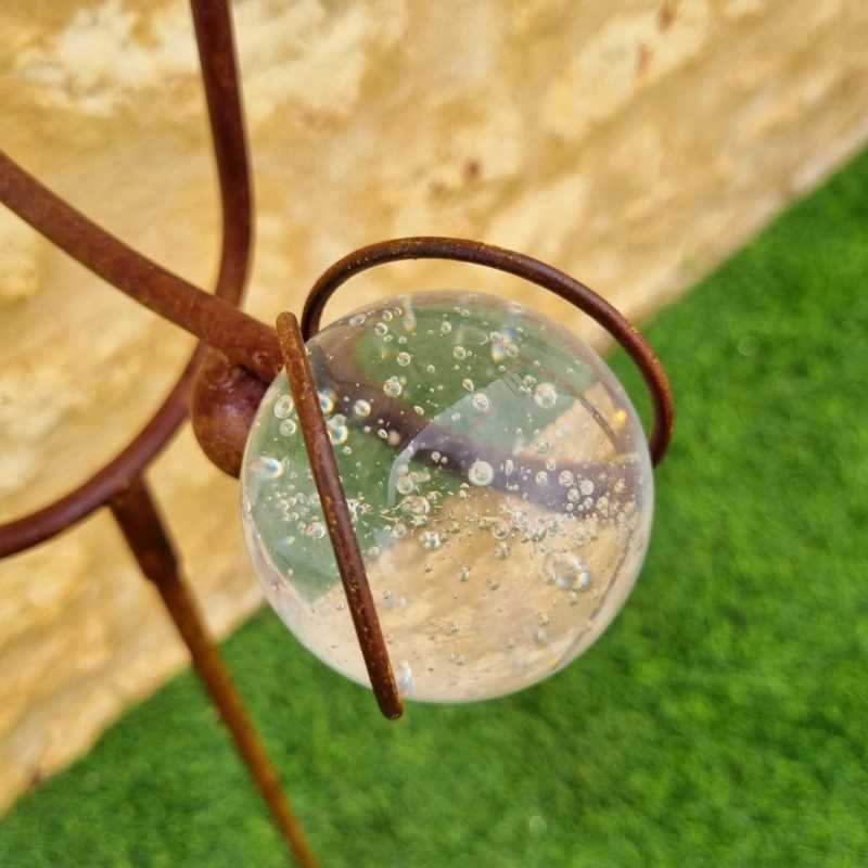 Balansgewicht, ronde metalen tuinpin met uil