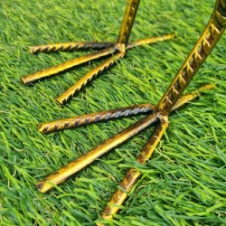 Ijzeren haan in twee maten, verkrijgbaar in goudkleur, grijs, oranje en rood