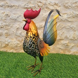 Ijzeren haan in twee maten, verkrijgbaar in goudkleur, grijs, oranje en rood