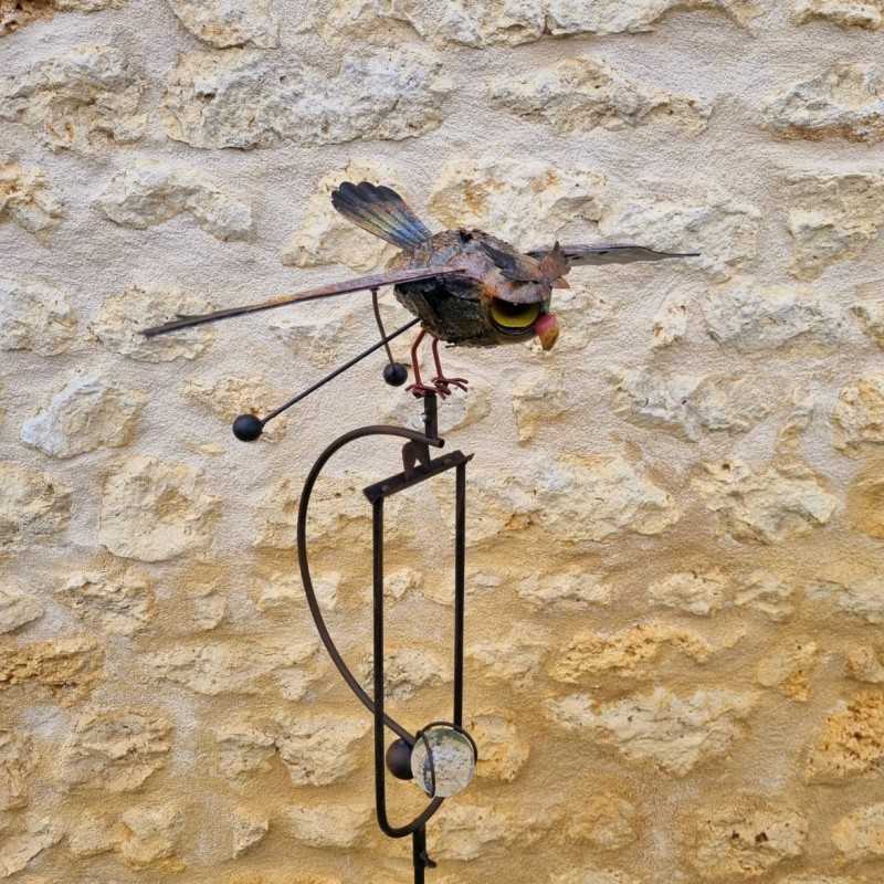 Móvil decorativo de jardín en hierro con motivo de búho, tutor equilibrado altura 140 cm 45,90 € LEZARD DU JARDIN