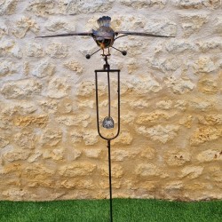 Móvil decorativo de jardín en hierro con motivo de búho, tutor equilibrado altura 140 cm 45,90 € LEZARD DU JARDIN