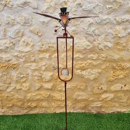 Balancín de hierro pájaro colorido grandes alas que se mueve con el viento 44,90 € LEZARD DU JARDIN