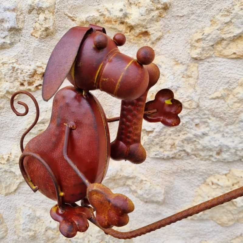 Tuinmobiel van ijzer met honden- en botmotief, decoratief, 156 cm, gedetailleerde weergave van de honden