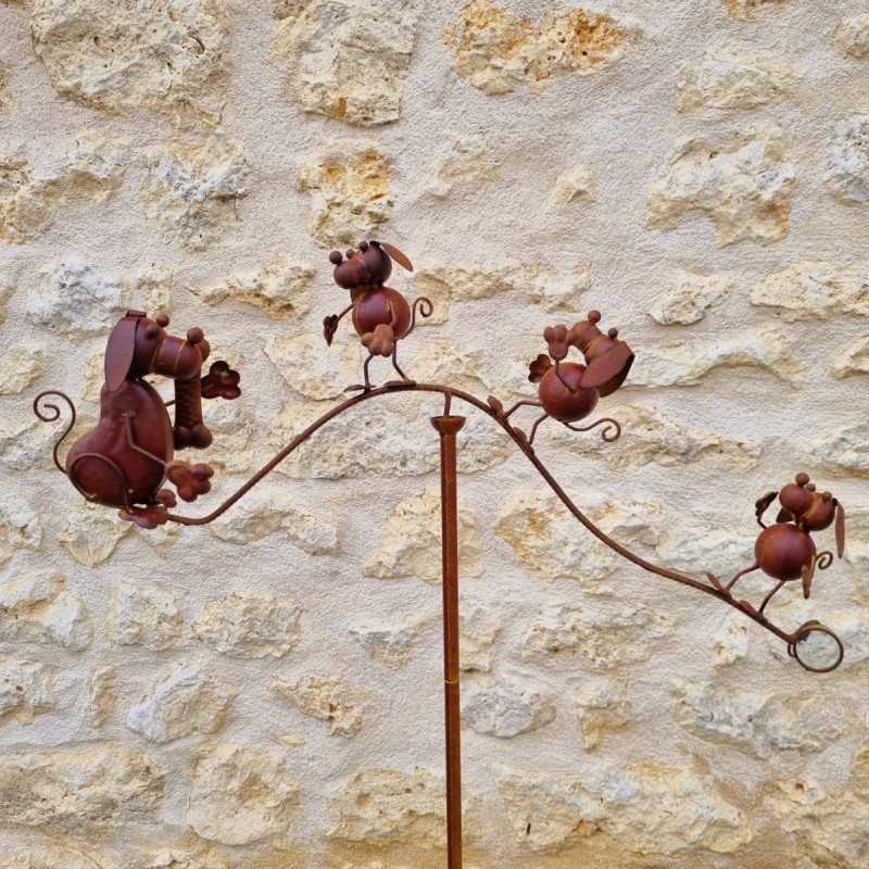 Mobile de Jardin décoration métal chiens hauteur 156 cm 39,90 € LEZARD DU JARDIN