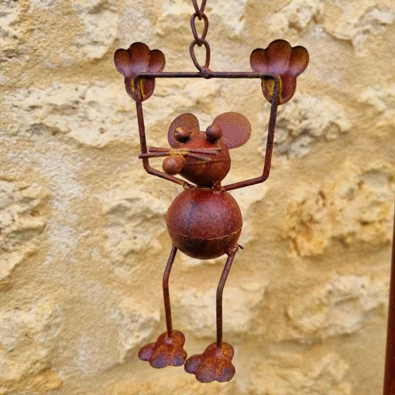 Pic de Jardin Décoratif - Móvil Molino Decorativo de Jardín en Hierro Gato y Ratón | Lagarto del Jardín