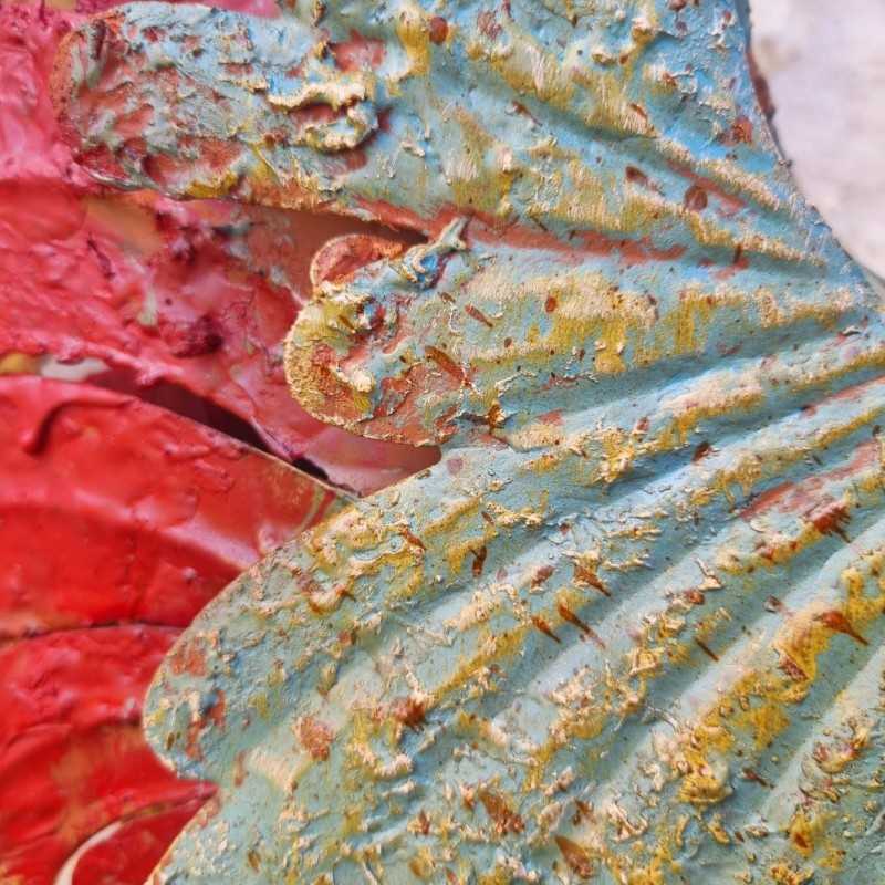 Haan van rood en blauw ijzer