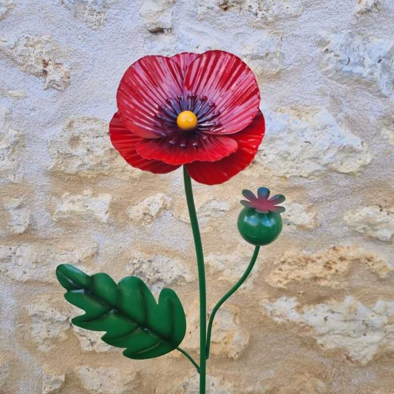 Coquelicot en fer con hojas 22,90 € LEZARD DU JARDIN