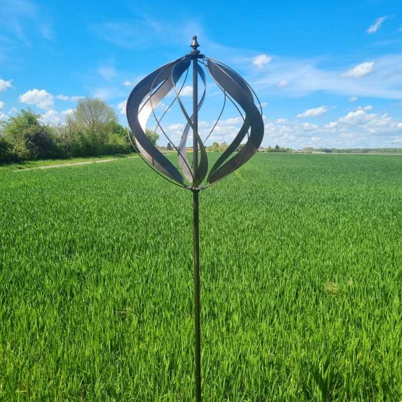 Decoratieve tuinwindmolen Châteaudun | Windmolen van gepatineerd bruin metaal
